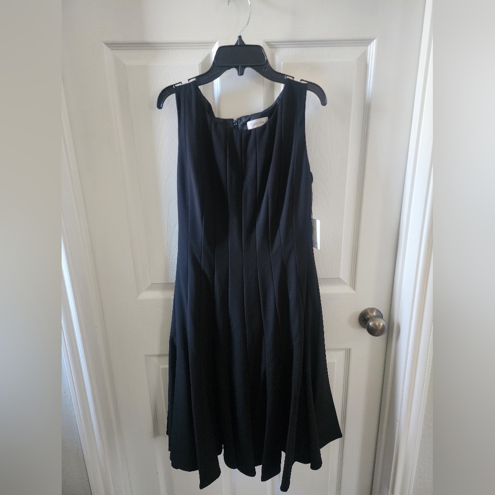 Calvin Klein Black Pleated Dress